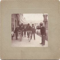 Bicyclists Lewis Black, L.E. Hotchkiss, C.E. Slosson, & Thomas Neville